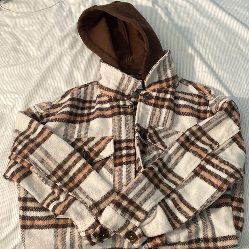 flannel coat washed once but never been worn!